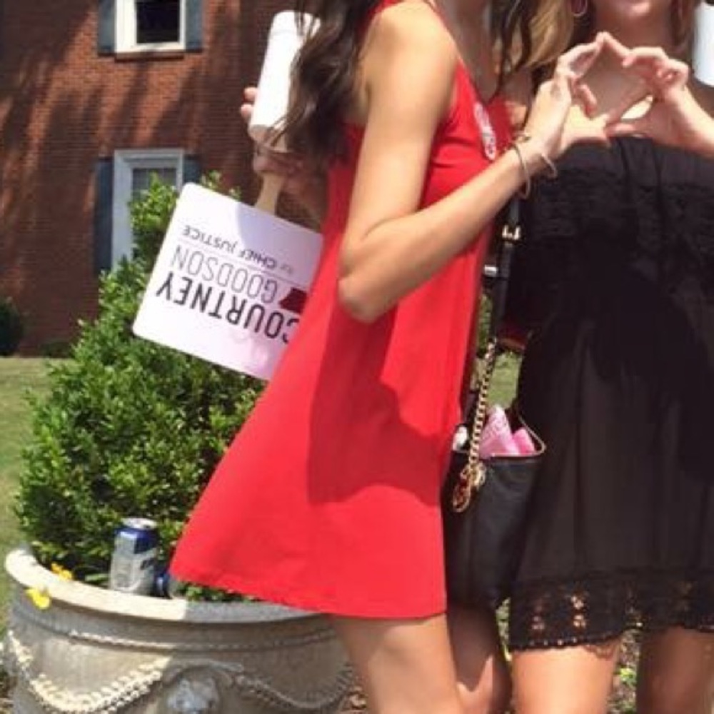 Red Dress with Bow in the Back